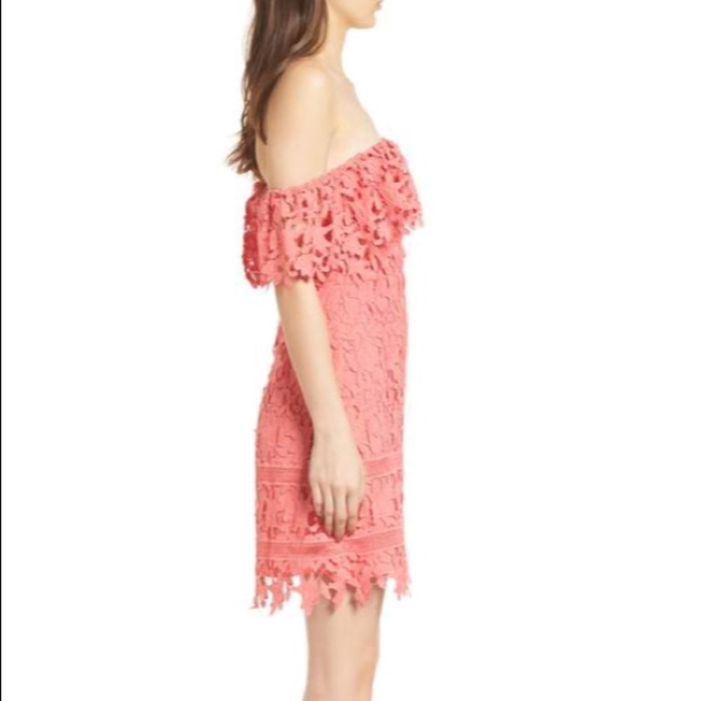 SOLD - ASTR the label coral off the shoulder dress - Picture 4 of 7